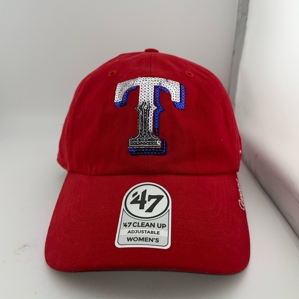 '47 Texas Rangers Clean Up Red Adjustable Strap Hat Embellished Cap​​​​​​​​​​​​ - Picture 4 of 8